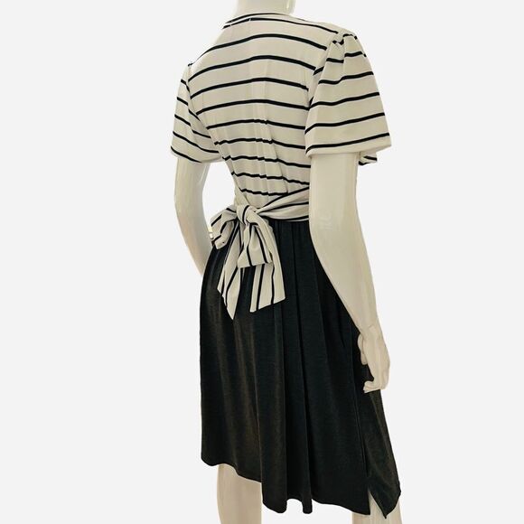 Spadehill  Midi Dress Gray White & Black size Small - Picture 4 of 7